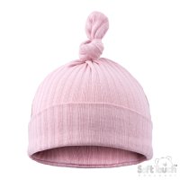 H4600-DP: Dusty Pink Ribbed Knot Hat (0-6 Months)
